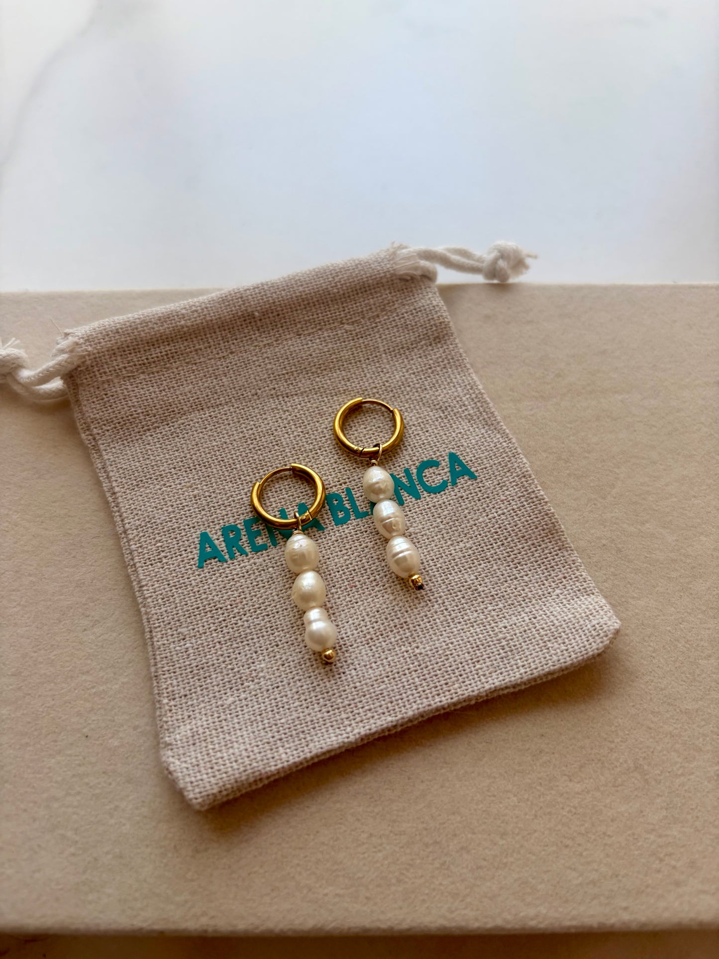PEARL DROP GOLD EARRINGS