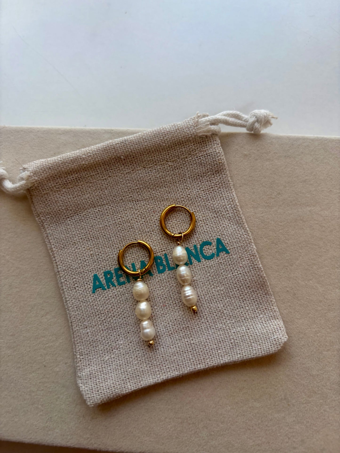 PEARL DROP GOLD EARRINGS