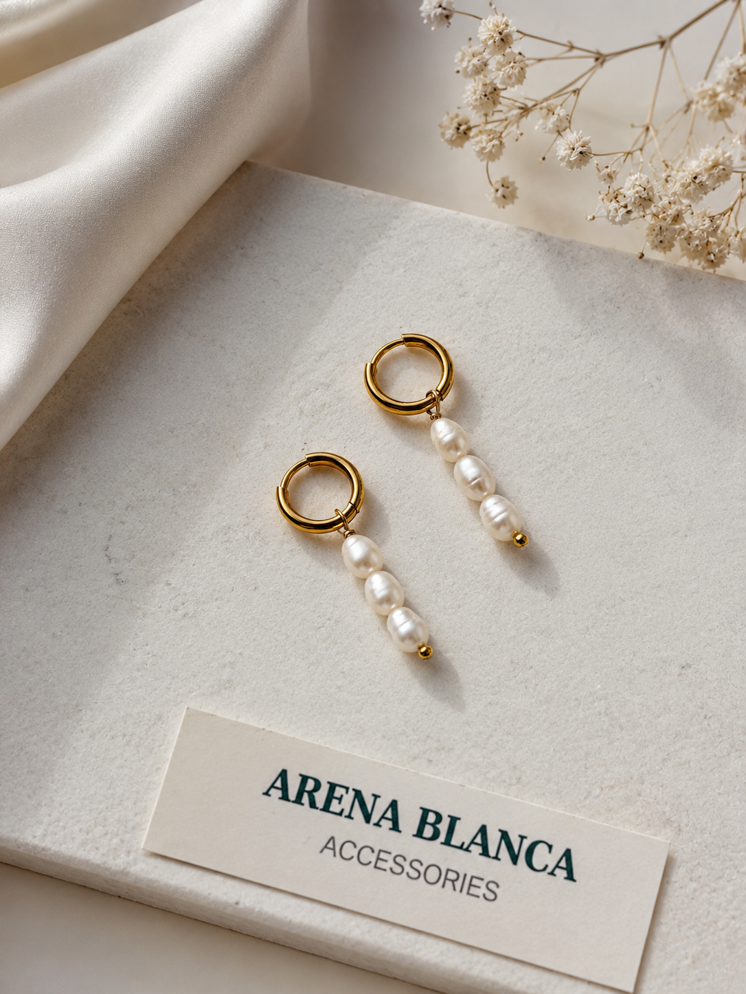 PEARL DROP GOLD EARRINGS