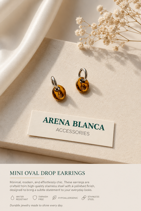 MINI OVAL DROP EARRINGS
